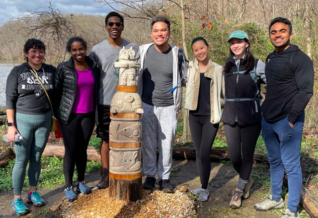 Thomas group posing on a nature walk